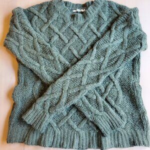 Tularosa green cable knit sweater m